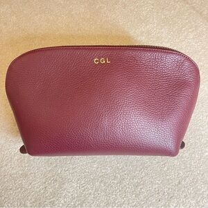 Cuyana travel case cosmetic pouch bag red cherry burgundy